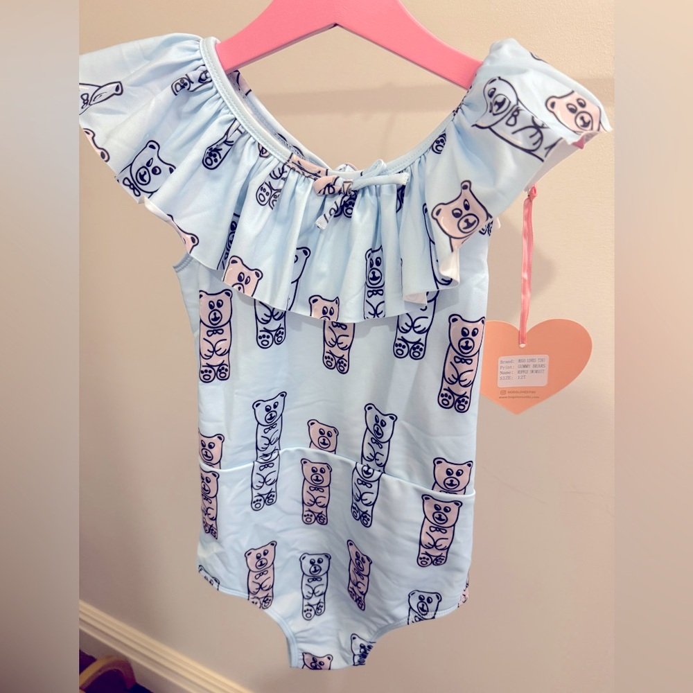 Hugo loves Tiki Gummy Bears swimsuit NWT size 12